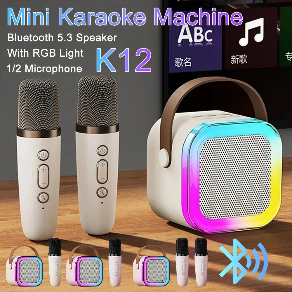 Mini Karaoke for Children and Adults Bluetooth 1 or 2 Microphones-0